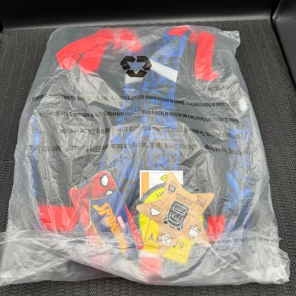 Marvel Spider-Man 5 Piece Backpack Set Flashing Lights Lunch Bag Water Bottle